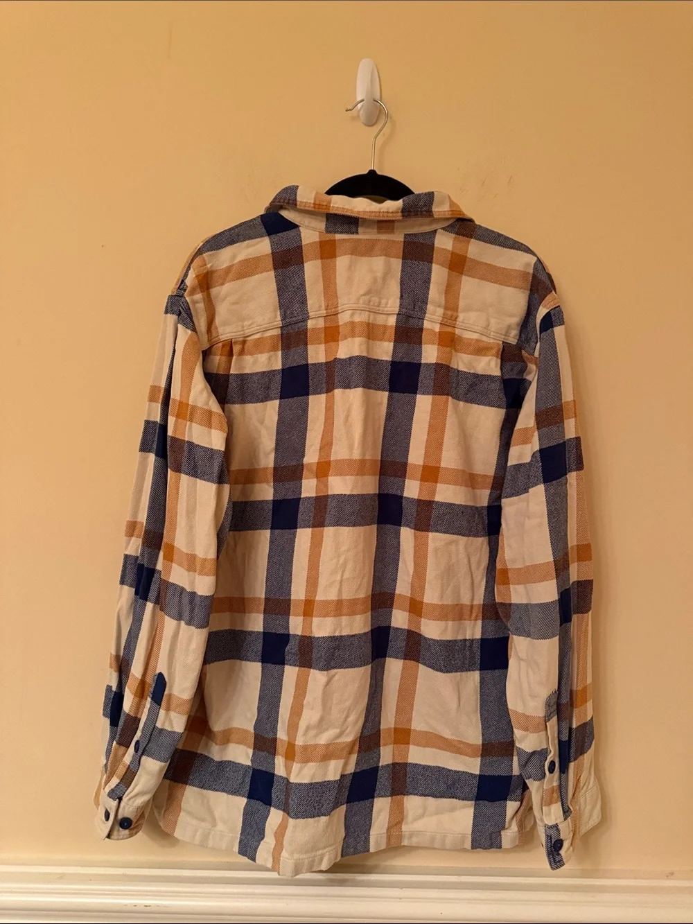 Patagonia‎ Plaid Flannel Shirt - Cream, Navy & Tan